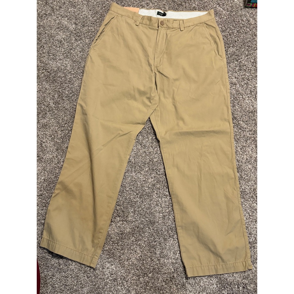 J.Crew Mens Regular Fit‎ Chino Pants Khaki 100% Cotton 36x30 NWT